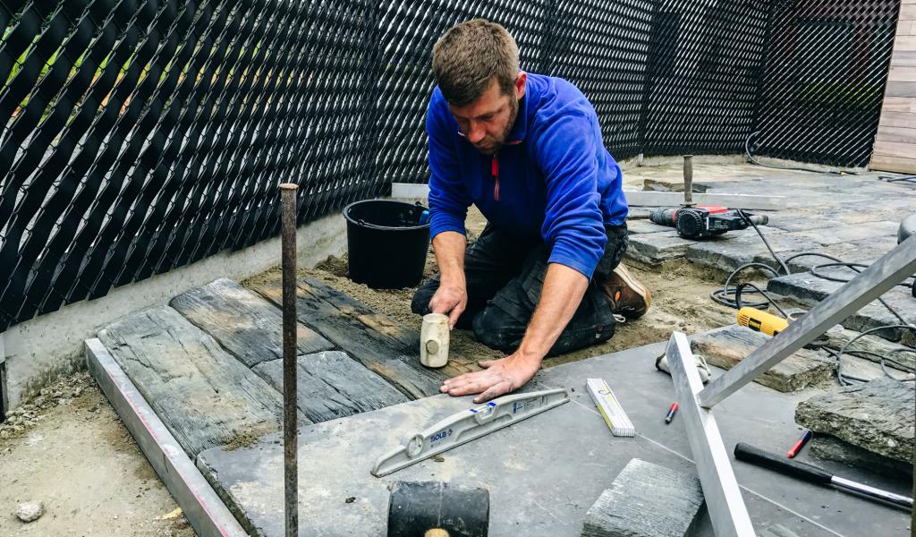 Aanleg van terassen en opritten